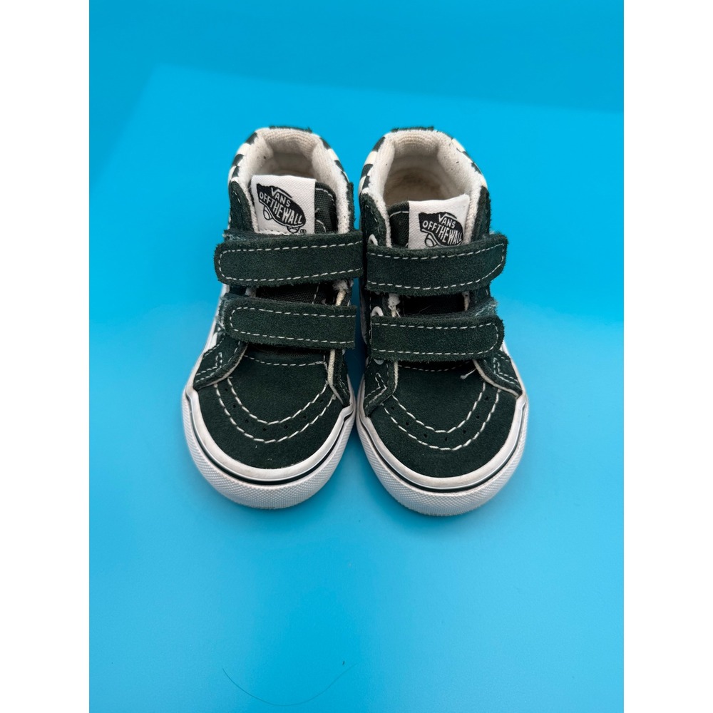 Vans Sk8-Hi V Sneaker Toddler 5.0 Green Excellent Checkerboard Suede Straps